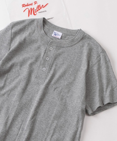 MILLER(ミラー)の「【92】【Miller/ミラー】パネルリブ ヘンリーネックTシャツ/無地T/インナーウェア/ユニセックス(Tシャツ/カットソー・メンズ・ブラック/ホワイト/グレー・LL/L/M)」の18枚目の写真