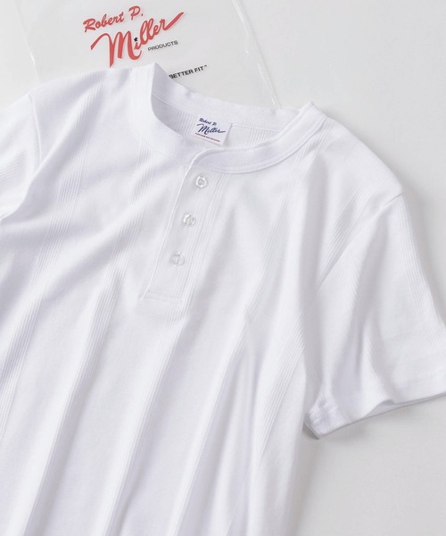 MILLER(ミラー)の「【92】【Miller/ミラー】パネルリブ ヘンリーネックTシャツ/無地T/インナーウェア/ユニセックス(Tシャツ/カットソー・メンズ・ブラック/ホワイト/グレー・LL/L/M)」の19枚目の写真