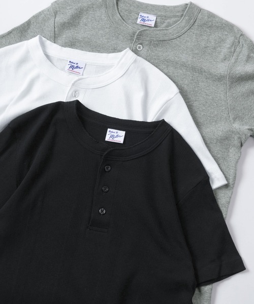 MILLER(ミラー)の「【92】【Miller/ミラー】パネルリブ ヘンリーネックTシャツ/無地T/インナーウェア/ユニセックス(Tシャツ/カットソー・メンズ・ブラック/ホワイト/グレー・LL/L/M)」の16枚目の写真