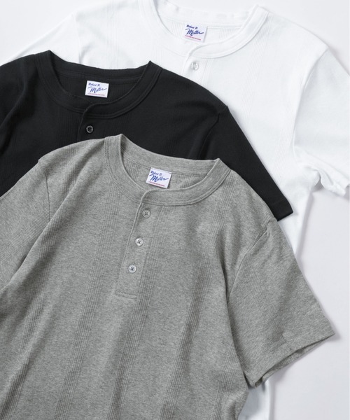 MILLER(ミラー)の「【92】【Miller/ミラー】パネルリブ ヘンリーネックTシャツ/無地T/インナーウェア/ユニセックス(Tシャツ/カットソー・メンズ・ブラック/ホワイト/グレー・LL/L/M)」の15枚目の写真