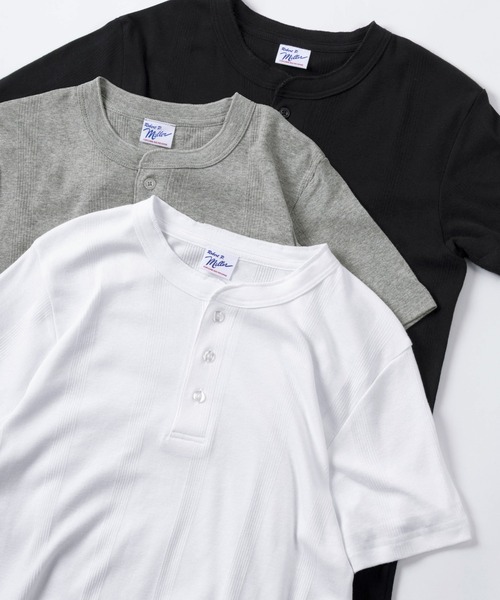 MILLER(ミラー)の「【92】【Miller/ミラー】パネルリブ ヘンリーネックTシャツ/無地T/インナーウェア/ユニセックス(Tシャツ/カットソー・メンズ・ブラック/ホワイト/グレー・LL/L/M)」の17枚目の写真
