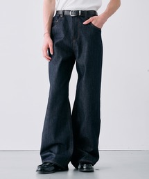 CONTRAST TACK SKIM STRAIGHT DENIM / スリムストレートリジットデニムパンツ
