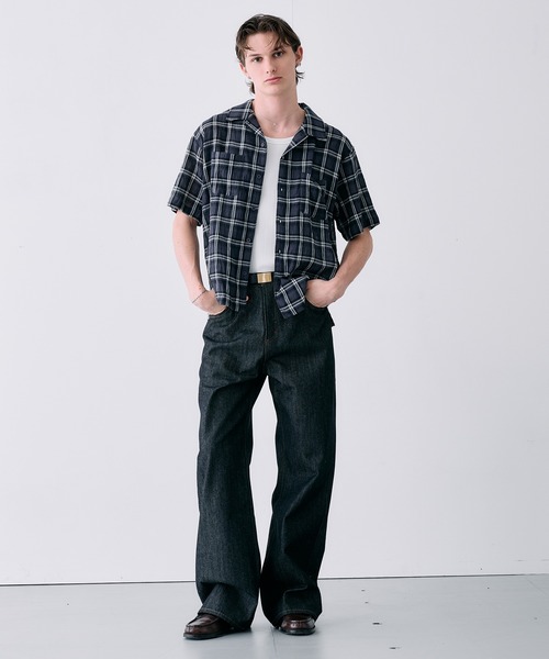 Adoon plain(アドーンプレーン)の「CONTRAST TACK SKIM STRAIGHT DENIM / スリムストレートリジットデニムパンツ(デニムパンツ・メンズ・ブラック/インディゴブルー・MEDIUM/SMALL/LARGE)」の16枚目の写真