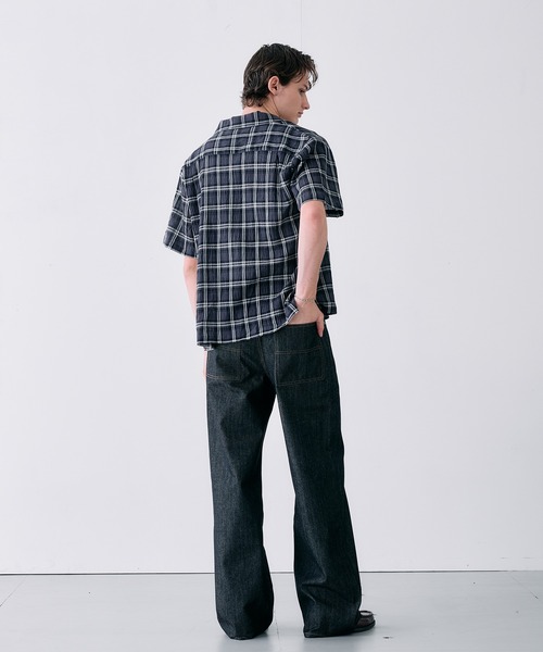 Adoon plain(アドーンプレーン)の「CONTRAST TACK SKIM STRAIGHT DENIM / スリムストレートリジットデニムパンツ(デニムパンツ・メンズ・ブラック/インディゴブルー・MEDIUM/SMALL/LARGE)」の17枚目の写真