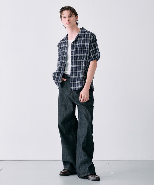 Adoon plain(アドーンプレーン)の「CONTRAST TACK SKIM STRAIGHT DENIM / スリムストレートリジットデニムパンツ(デニムパンツ・メンズ・ブラック/インディゴブルー・MEDIUM/SMALL/LARGE)」の18枚目の写真