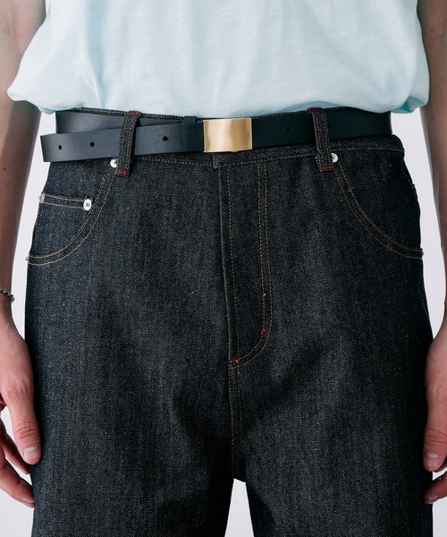 Adoon plain(アドーンプレーン)の「CONTRAST TACK SKIM STRAIGHT DENIM / スリムストレートリジットデニムパンツ(デニムパンツ・メンズ・ブラック/インディゴブルー・MEDIUM/SMALL/LARGE)」の15枚目の写真