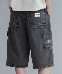 【78】【THRASHER/スラッシャー】ロゴワンポイント刺繍 デニム ペインター ショートパンツ ピスネーム付き