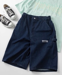 【78】【THRASHER/スラッシャー】ロゴワンポイント刺繍 デニム ペインター ショートパンツ ピスネーム付き