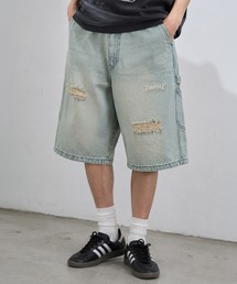 【78】【THRASHER/スラッシャー】ロゴワンポイント刺繍 デニム ペインター ショートパンツ ピスネーム付き