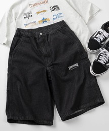 【78】【THRASHER/スラッシャー】ロゴワンポイント刺繍 デニム ペインター ショートパンツ ピスネーム付き