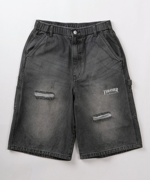 THRASHER(スラッシャー)の「【78】【THRASHER/スラッシャー】ロゴワンポイント刺繍 デニム ペインター ショートパンツ ピスネーム付き(デニムパンツ・メンズ・ブラック系その他3/ワンウォッシュ/ブラック/ブルー/ブラック系その他2/ブラック系その他/ライトブルー・M/XL/L)」の12枚目の写真