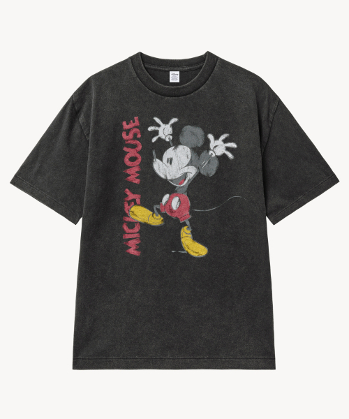 VTWO(ブイツー)の「フェイドウォッシングチキ _ミッキー_ Tシャツ (ブラック)(Tシャツ/カットソー・レディース・その他・LARGE/MEDIUM)」の1枚目の写真