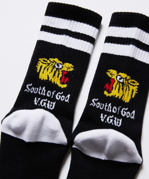 VIRGOwearworks(ヴァルゴウェアワークス)の「OLD TIGER SOCKS(ソックス/靴下・メンズ・ブラック/ホワイト・FREE)」の4枚目の写真