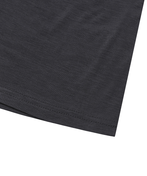 MUCENT(ムセント)の「ビオールモックネックポラ半袖Tシャツ(4カラー)(Tシャツ/カットソー・レディース・ダークグレー/グレー/ブラック/アイボリー・FREE)」の7枚目の写真