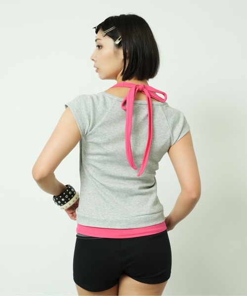 sedacle girl(セダクルガール)の「ホルターネックレイヤードヘンリーT(Tシャツ/カットソー・レディース・ブラック/ネイビー/グレー・MEDIUM/SMALL)」の12枚目の写真