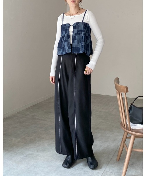 She's Closet(シーズクローゼット)の「ショート丈ペプラムデニムビスチェキャミソール(ベスト・レディース・ブルー/ライトブルー/ネイビー・FREE)」の14枚目の写真