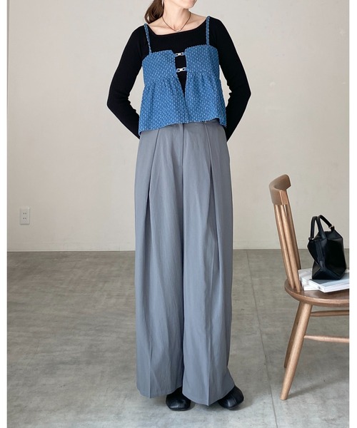 She's Closet(シーズクローゼット)の「ショート丈ペプラムデニムビスチェキャミソール(ベスト・レディース・ブルー/ライトブルー/ネイビー・FREE)」の13枚目の写真