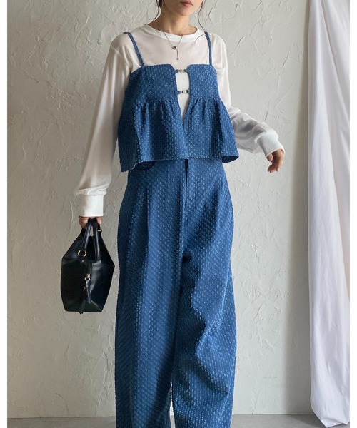 She's Closet(シーズクローゼット)の「ショート丈ペプラムデニムビスチェキャミソール(ベスト・レディース・ブルー/ライトブルー/ネイビー・FREE)」の10枚目の写真