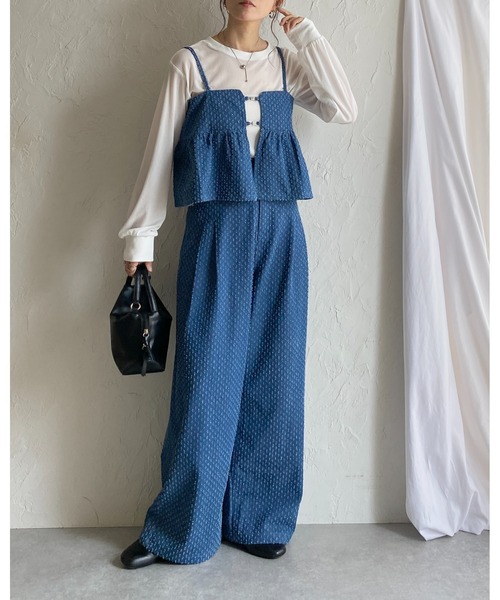 She's Closet(シーズクローゼット)の「ショート丈ペプラムデニムビスチェキャミソール(ベスト・レディース・ブルー/ライトブルー/ネイビー・FREE)」の9枚目の写真