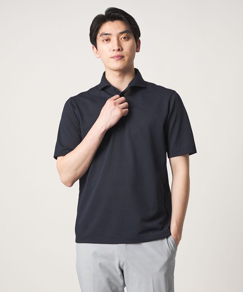 A DAY IN THE LIFE UNITED ARROWS(アデイインザライフユナイテッドアローズ)の「ドライ ハニカム 3D カッタウェイカラー ポロシャツ-通気性-<A DAY IN THE LIFE>(ポロシャツ・メンズ・ネイビー/ライトピンク/ブラック・XL/M/L/S)」の3枚目の写真