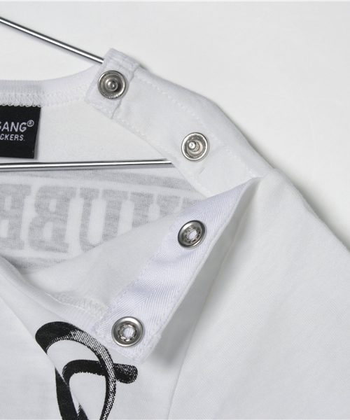 CHUBBYGANG（チャビーギャング）の「メガネプリント　5分袖VネックTシャツ（Tシャツ/カットソー・キッズ・ピンク/ホワイト/ブラック・110/130/120/100/90/80）」の6枚目の写真