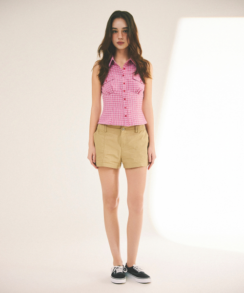 A.R.U(エイアールユー)の「CHECK SLEEVELESS SHIRT(シャツ/ブラウス・レディース・ピンク/ネイビー・SMALL/MEDIUM)」の11枚目の写真