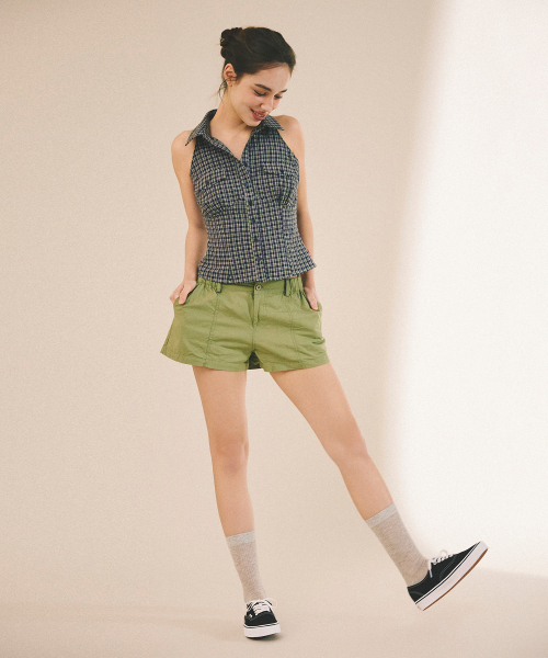 A.R.U(エイアールユー)の「CHECK SLEEVELESS SHIRT(シャツ/ブラウス・レディース・ピンク/ネイビー・SMALL/MEDIUM)」の7枚目の写真