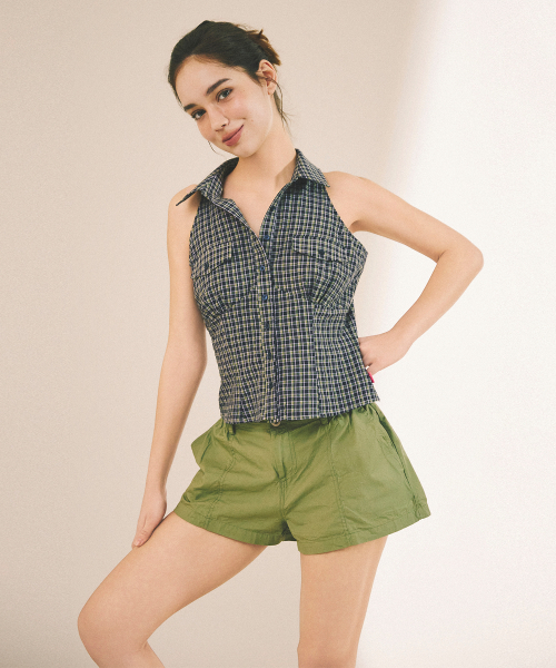 A.R.U(エイアールユー)の「CHECK SLEEVELESS SHIRT(シャツ/ブラウス・レディース・ピンク/ネイビー・SMALL/MEDIUM)」の6枚目の写真