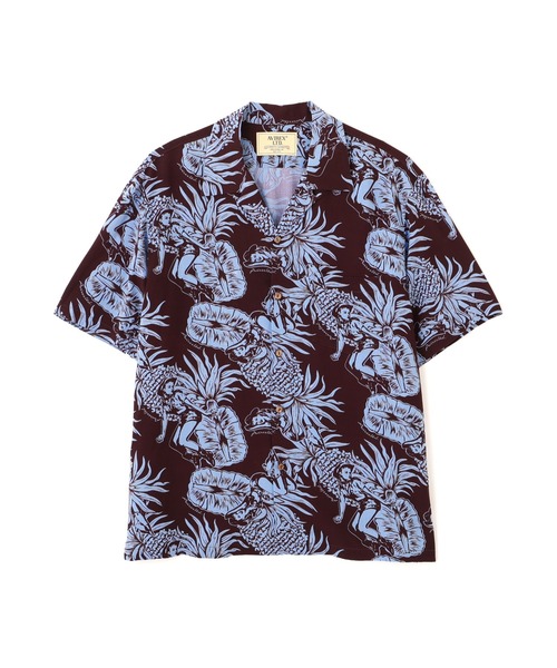 AVIREX(アヴィレックス)の「ALOHA SHIRT”PIN-UP&PINEAPPLE" / アロハシャツ ピンナップ パイナップル / AVIREX / アヴィレックス(シャツ/ブラウス・メンズ・ダークブラウン/エメラルド・XX-LARGE/X-LARGE/LARGE/MEDIUM)」の1枚目の写真