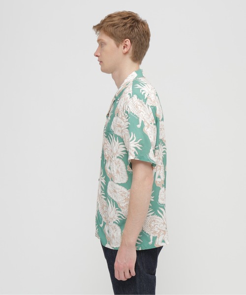 AVIREX(アヴィレックス)の「ALOHA SHIRT”PIN-UP&PINEAPPLE" / アロハシャツ ピンナップ パイナップル / AVIREX / アヴィレックス(シャツ/ブラウス・メンズ・ダークブラウン/エメラルド・XX-LARGE/X-LARGE/LARGE/MEDIUM)」の7枚目の写真