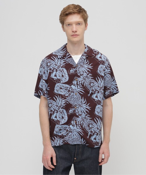 AVIREX(アヴィレックス)の「ALOHA SHIRT”PIN-UP&PINEAPPLE" / アロハシャツ ピンナップ パイナップル / AVIREX / アヴィレックス(シャツ/ブラウス・メンズ・ダークブラウン/エメラルド・XX-LARGE/X-LARGE/LARGE/MEDIUM)」の14枚目の写真