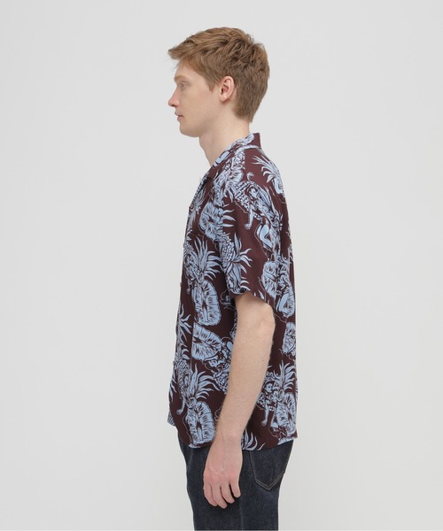 AVIREX(アヴィレックス)の「ALOHA SHIRT”PIN-UP&PINEAPPLE" / アロハシャツ ピンナップ パイナップル / AVIREX / アヴィレックス(シャツ/ブラウス・メンズ・ダークブラウン/エメラルド・XX-LARGE/X-LARGE/LARGE/MEDIUM)」の16枚目の写真