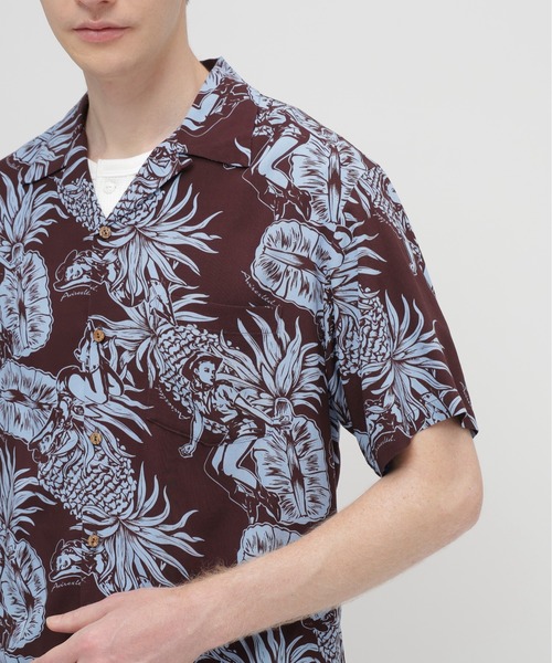 AVIREX(アヴィレックス)の「ALOHA SHIRT”PIN-UP&PINEAPPLE" / アロハシャツ ピンナップ パイナップル / AVIREX / アヴィレックス(シャツ/ブラウス・メンズ・ダークブラウン/エメラルド・XX-LARGE/X-LARGE/LARGE/MEDIUM)」の19枚目の写真