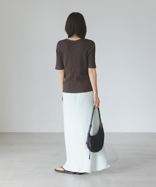 Noble(ノーブル)の「《追加》ULTIMAコットンラウンドネックT2(Tシャツ/カットソー・レディース・ブラック/ピンク/ホワイト・FREE)」の9枚目の写真