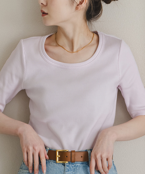 Noble(ノーブル)の「《追加》ULTIMAコットンラウンドネックT2(Tシャツ/カットソー・レディース・ブラック/ピンク/ホワイト・FREE)」の11枚目の写真