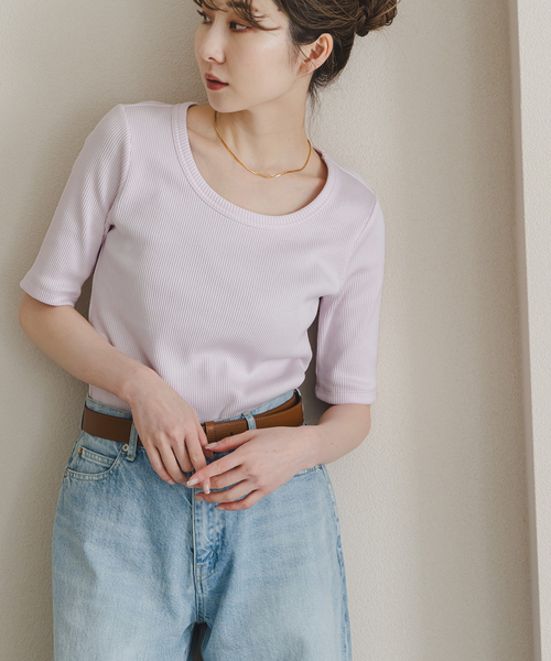 Noble(ノーブル)の「《追加》ULTIMAコットンラウンドネックT2(Tシャツ/カットソー・レディース・ブラック/ピンク/ホワイト・FREE)」の12枚目の写真