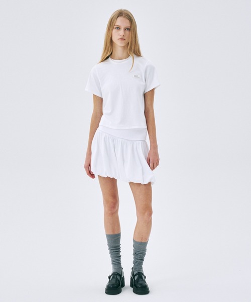 Mardi Mercredi(マルディメクルディ)の「VOLUME MINI SKIRT / ボリューム ミニ スカート(スカート・レディース・ネイビー/ホワイト/スカイブルー/ブラック・FREE)」の5枚目の写真