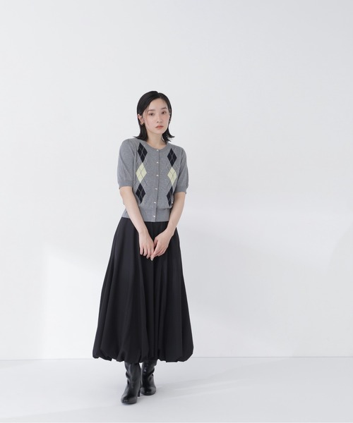 NATURAL BEAUTY BASIC(ナチュラルビューティーベーシック)の「アーガイルハーフスリーブカーディガン(カーディガン/ボレロ・レディース・ネイビー系/ホワイト系その他/グレー系その他・フリ-)」の10枚目の写真