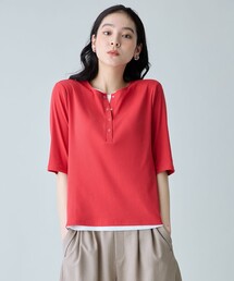 フェイクレイヤード半袖プルオーバー
