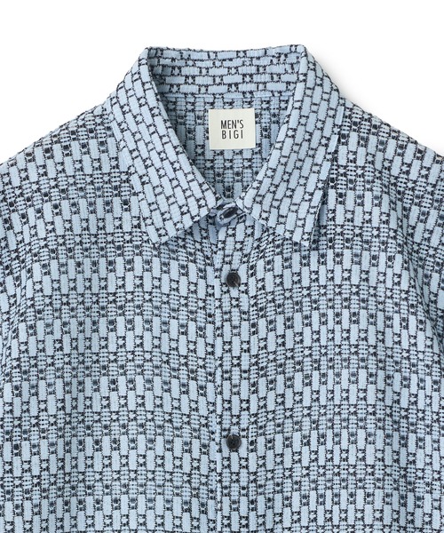 MEN'S BIGI（メンズビギ）の「シアージオメトリック半袖シャツ（Tシャツ/カットソー・メンズ・ブルー/ブラウン/ブラウン系その他・02/03）」の14枚目の写真