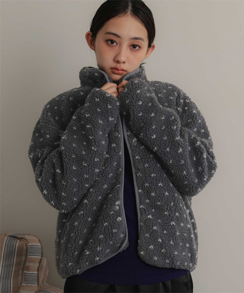 miette（ミエット）の「アソート柄ボアブルゾン（ブルゾン・レディース・ホワイト系その他/ブラウン/アイボリー/チャコール・FREE）」の21枚目の写真
