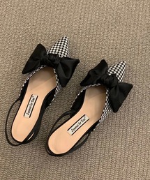 almo（アルモ）の「HALEY PESCA/【全4柄】 ビッグリボン ポインテッドトゥ ミュールヒールパンプス（パンプス）」