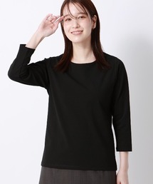 ボートネックプルオーバー／7分袖／ウォッシャブル／接触冷感／UVカット／透け防止／TCポンチ／無地