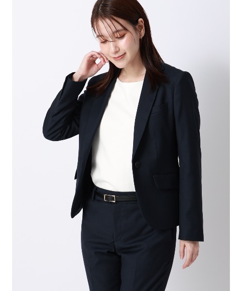 SUIT SQUARE(スーツスクエア)の「ボートネックプルオーバー/7分袖/ウォッシャブル/接触冷感/UVカット/透け防止/TCポンチ/無地(シャツ/ブラウス・レディース・ブラック/ホワイト・36/40/38)」の7枚目の写真