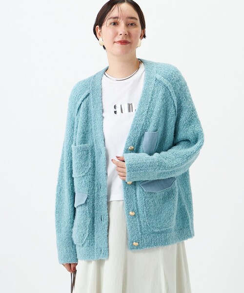 Laraaji(ララージ)の「デニムポケットVネックカーディガン(カーディガン/ボレロ・レディース・ブラック/ライトブルー・38)」の14枚目の写真