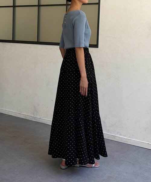 Chez toi(シェトワ)の「前後2WAY5分袖キーネックリブニット(ニット/セーター・レディース・ブルー/ブラック/アイボリー・FREE)」の17枚目の写真
