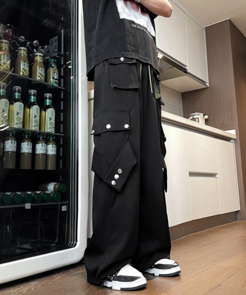 Miniministore(ミニミニストア)の「パラシュートパンツ韓国風カーゴパンツ春秋(カーゴパンツ・レディース・ブラック・M/L/XL)」の13枚目の写真