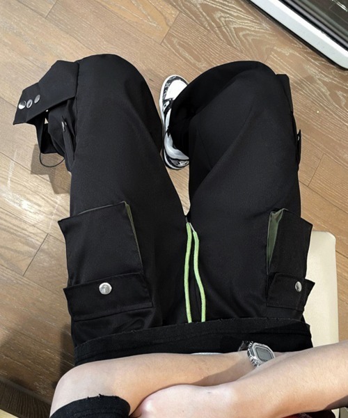 Miniministore(ミニミニストア)の「パラシュートパンツ韓国風カーゴパンツ春秋(カーゴパンツ・レディース・ブラック・M/L/XL)」の12枚目の写真