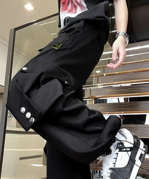 Miniministore(ミニミニストア)の「パラシュートパンツ韓国風カーゴパンツ春秋(カーゴパンツ・レディース・ブラック・M/L/XL)」の11枚目の写真