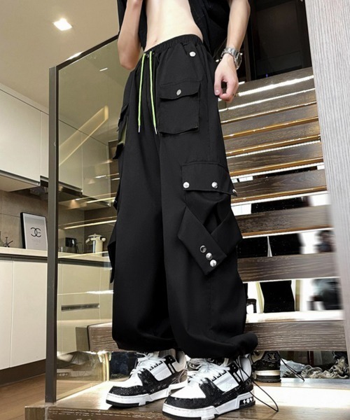 Miniministore(ミニミニストア)の「パラシュートパンツ韓国風カーゴパンツ春秋(カーゴパンツ・レディース・ブラック・M/L/XL)」の7枚目の写真